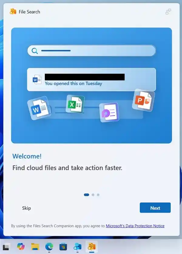 微软Win11任务栏大升级：WebView2技术助力快速文件搜索！