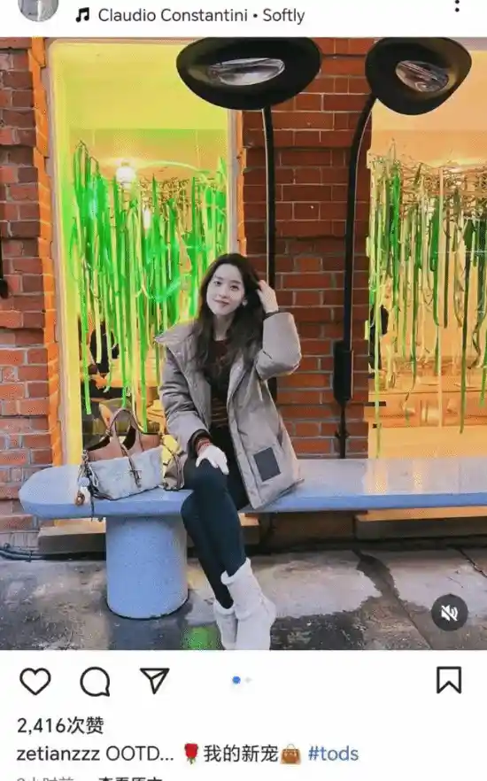章泽天惊艳现身！时尚贵妇造型展现青春美丽