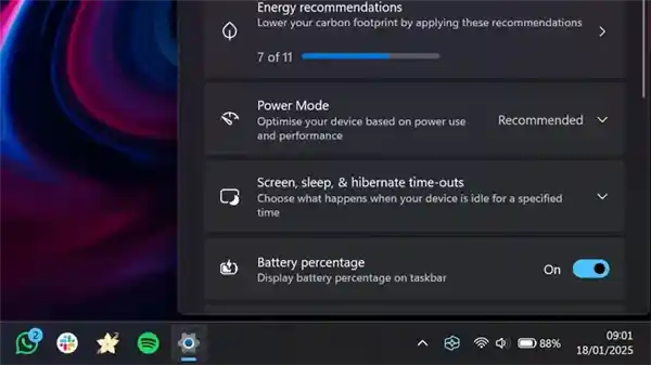 微软Win11终于更新！用户期盼已久的电量百分比显示功能正式登场