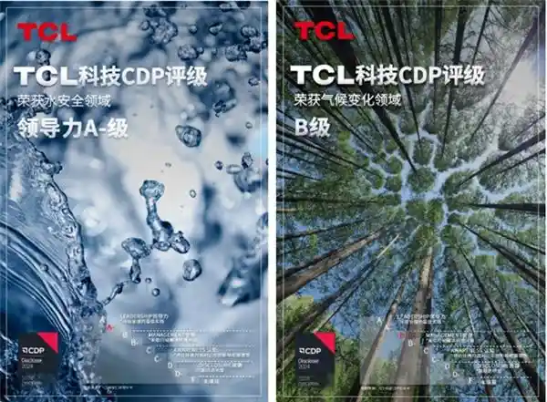 TCL科技获CDP颁发水安全领域A级评级：再次引领行业创新