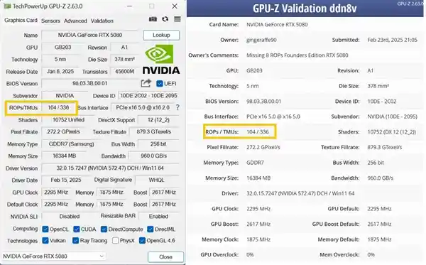 《震惊！RTX 5080意外丢失八个ROP单元，行业地震？》