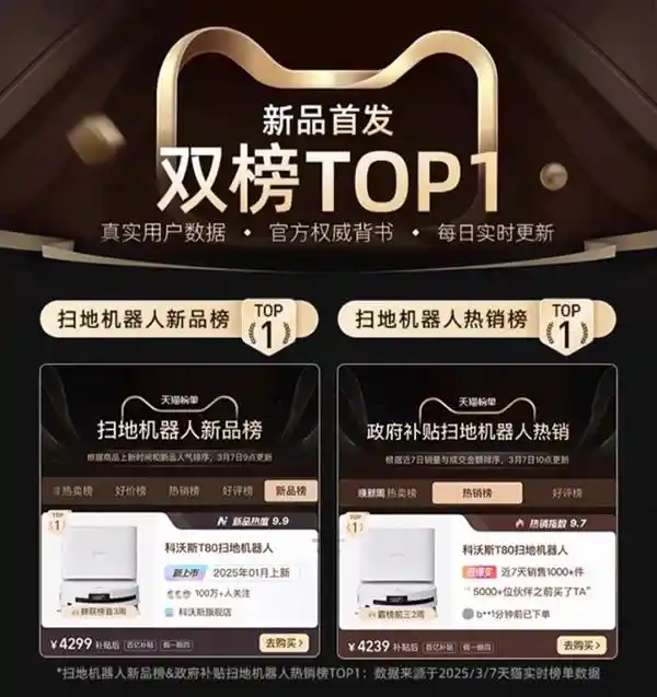 科沃斯地宝T80：颠覆传统，清洁力超越普通扫地机器人16倍！