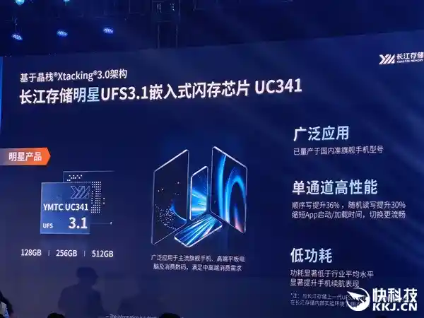 长江存储颠覆传统：推出0.85毫米超薄1TB晶栈4.0 UFS 4.1芯片