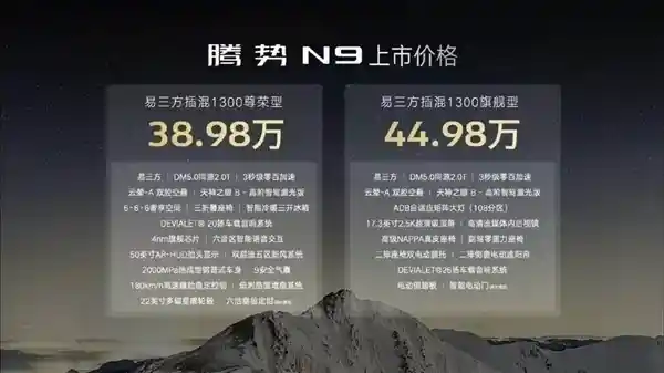 [起售价38.98万！比亚迪腾势旗舰级SUV N9震撼开启交付]