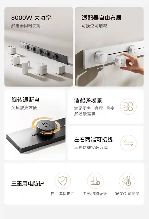 颠覆传统用电体验——小米轨道插座首发价289元起，支持8000W超强负载