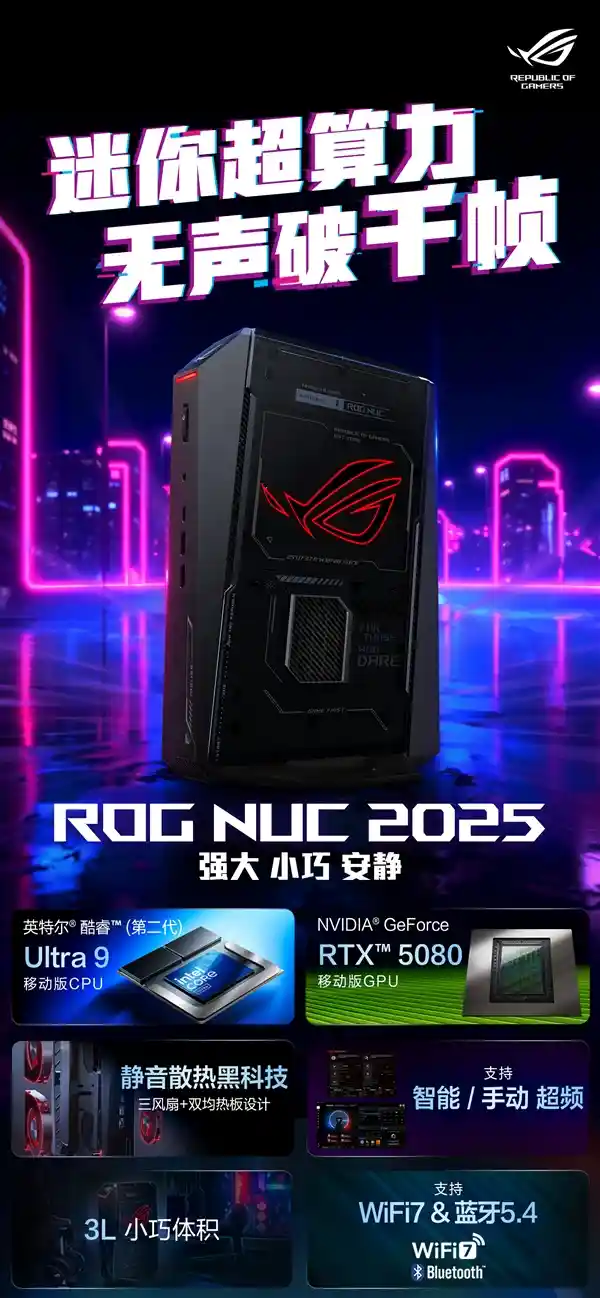 ROG NUC 2025震撼发布：搭载酷睿Ultra 9 275HX＋RTX 5080，性能超群惊艳亮相！