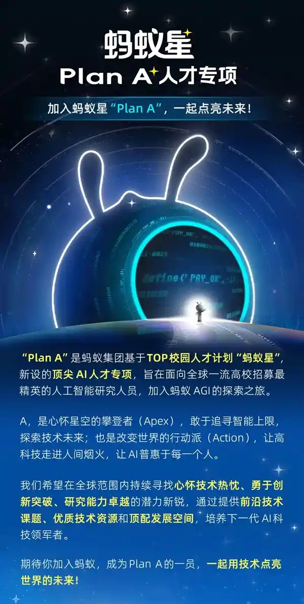 《瞄准顶级AI人才！蚂蚁集团启动Plan A计划，打造科技未来》
