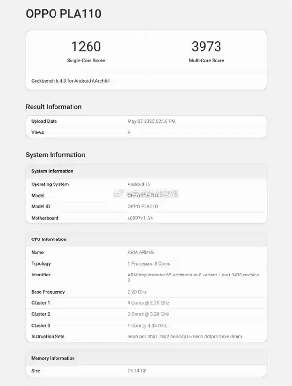 《性能怪兽降临！OPPO Reno 14首发联发科天玑8350芯片跑分曝光》