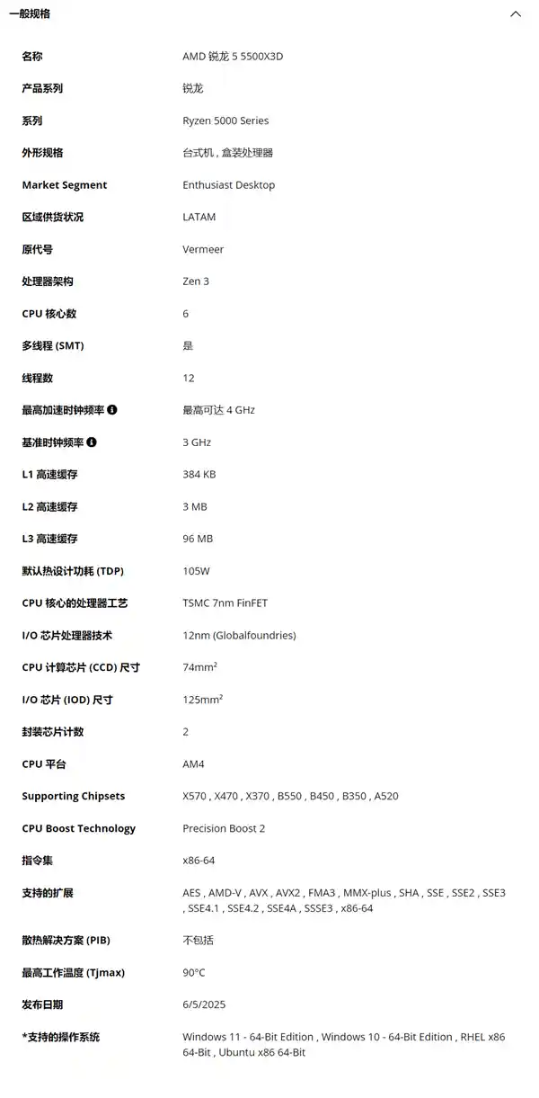 《性能怪兽登场！AMD锐龙5 5500X3D首发：满血缓存爆发力升级》