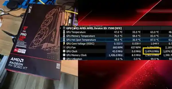 《突破极限：AMD RX 9060 XT超频至3.47GHz，性能直逼RX 7700 XT！》