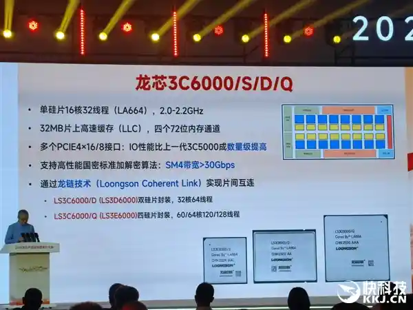 龙芯3C6000震撼发布：48核齐发，超越三代至强只是起点